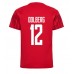 Cheap Denmark Kasper Dolberg #12 Home Football Shirt World Cup 2022 Short Sleeve
